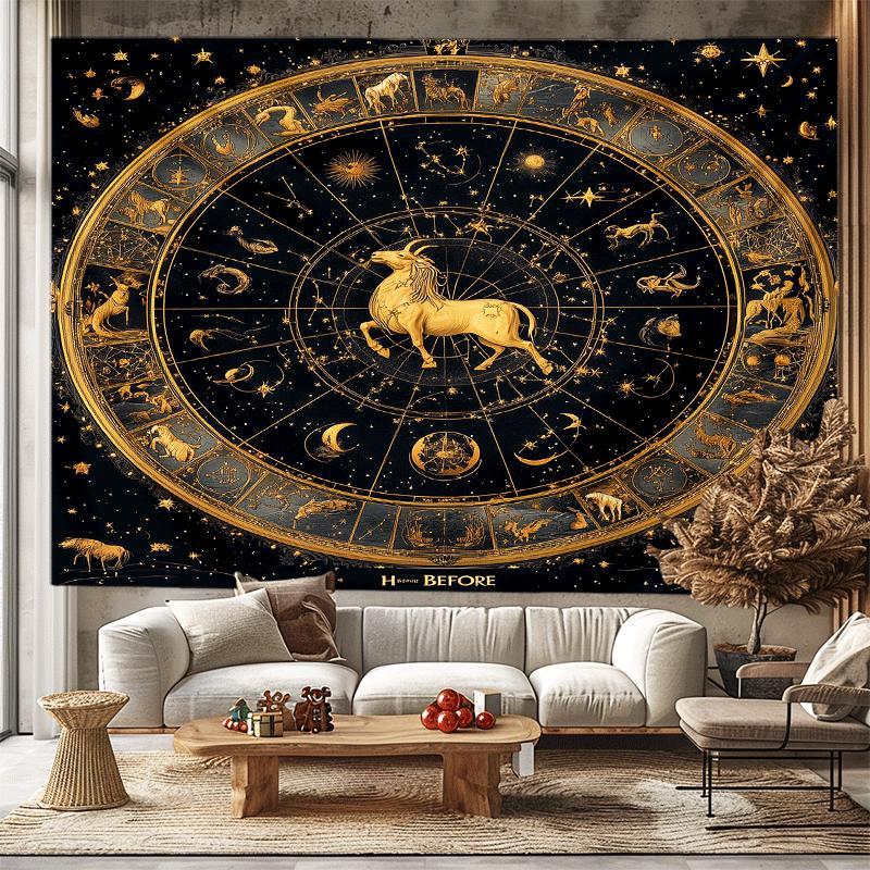 Star Map Poster - Elegante Tappezzeria con Costellazioni Zodiacali, Decorazione