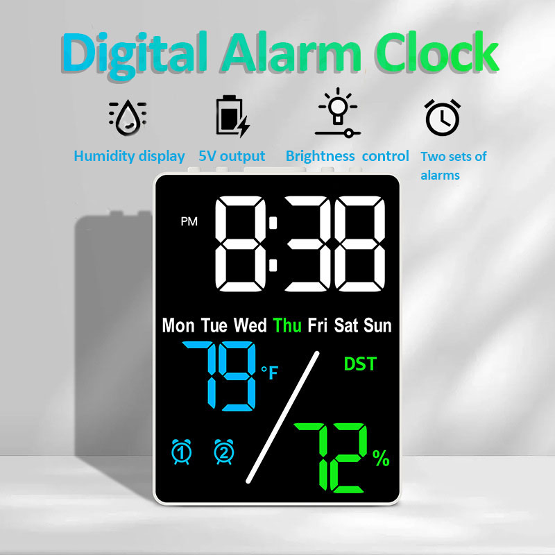 Weather Station Indoor - Sveglia digitale multifunzionale a grande schermo