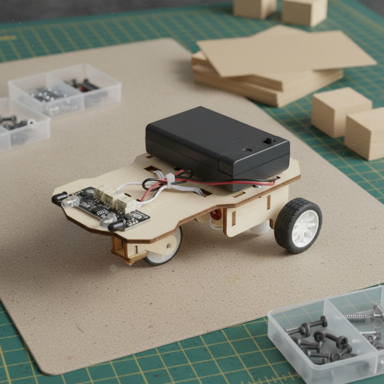 Science Robotics - Kit Veicolo Intelligente in Legno per