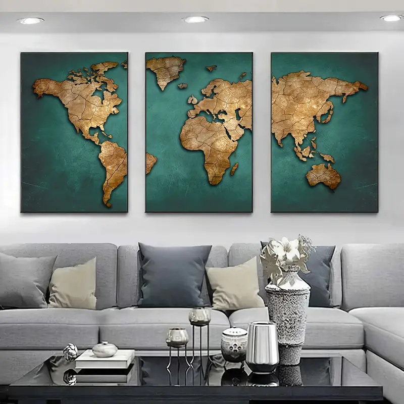 Mappa del mondo retrò 3 pezzi  - Star Map Poster recensione e prezzo